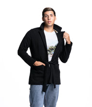 Load image into Gallery viewer, Sweatshirt Wrap Blazer (BLACK)
